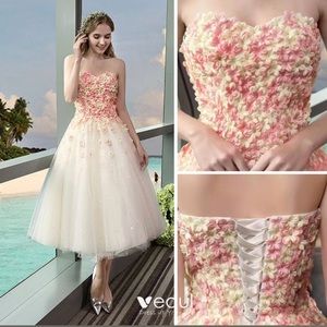 Champagne Dress AlinePrincess Sweetheart Sleeveless Flower Sequins Ruffle